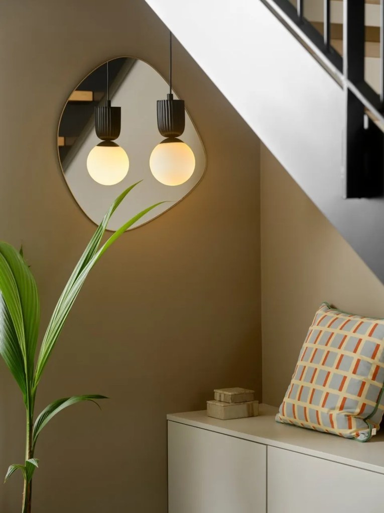 Pendul cu Forma Organic din Ceramica si Sticla, Sadie negru