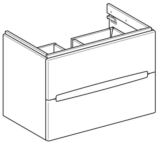 Dulap baza suspendat Geberit Modo 2 sertare alb lucios 80 cm