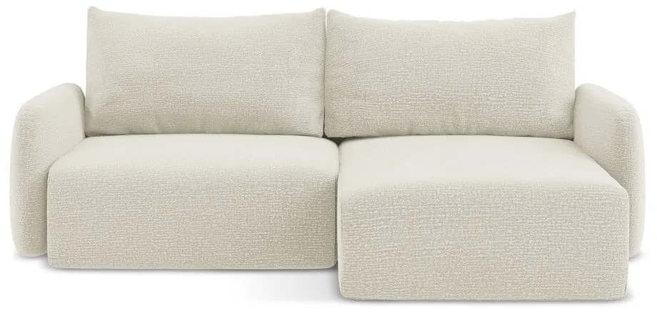 Colțar crem extensibil/cu spațiu de depozitare (cu colț pe partea dreaptă) Kalena – Makamii