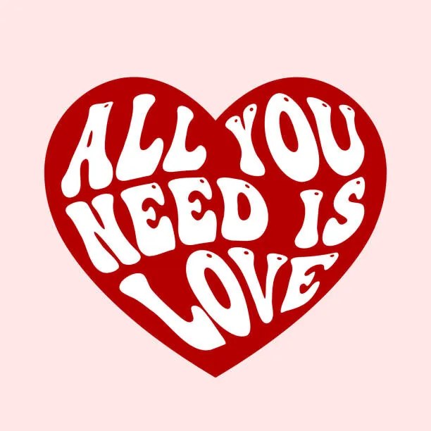 Ilustrație all you need is love, groovy, Lentochka