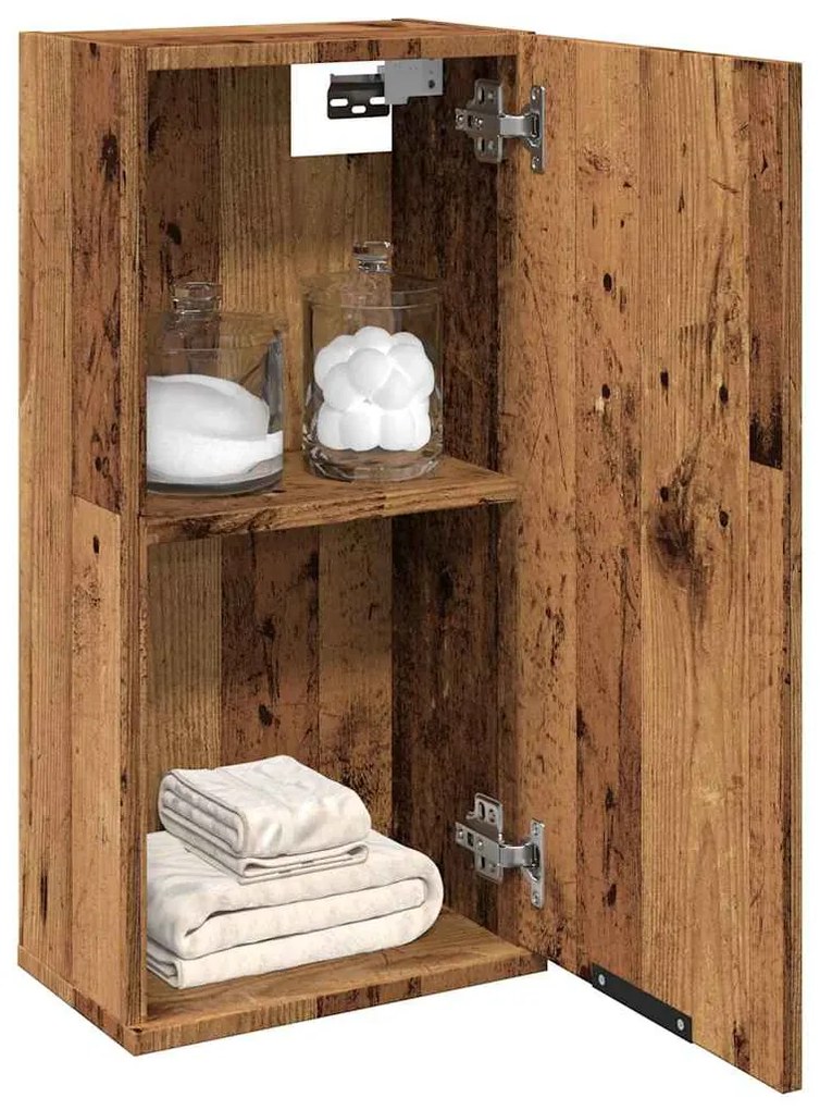 vidaXL Dulap de baie montat pe perete, lemn vechi, 32x20x67 cm