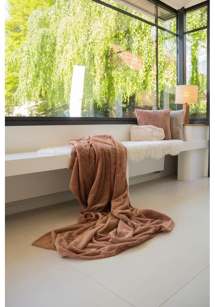 Pătură maro din micropluș/cocolino 150x200 cm Pippa – Tiseco Home Studio