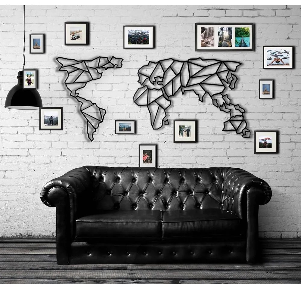 Decorațiune din metal pentru perete Map, 60 x 130 cm