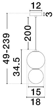 Pendul LED decorativ portelan jasper, sticla alb, NOESIS