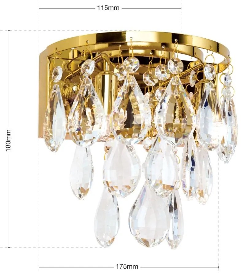 Aplica de perete cristal K9 design elegant CELESTE aurie