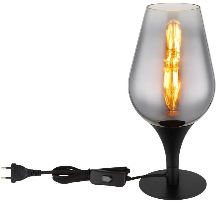 Veioza/Lampa de masa design modern LAVUS negru/crom