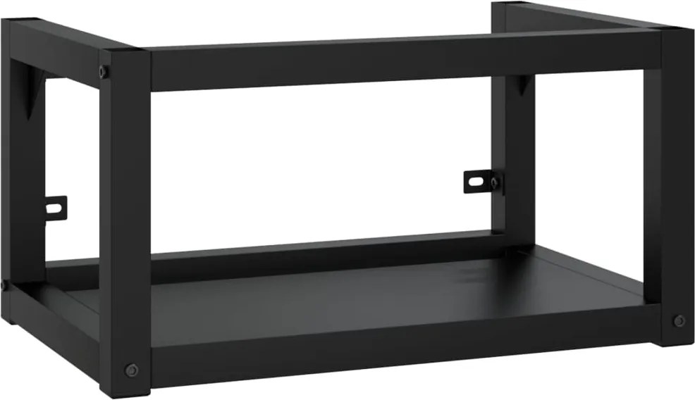 vidaXL Cadru chiuvetă de baie pentru perete, negru, 59x38x31 cm, fier