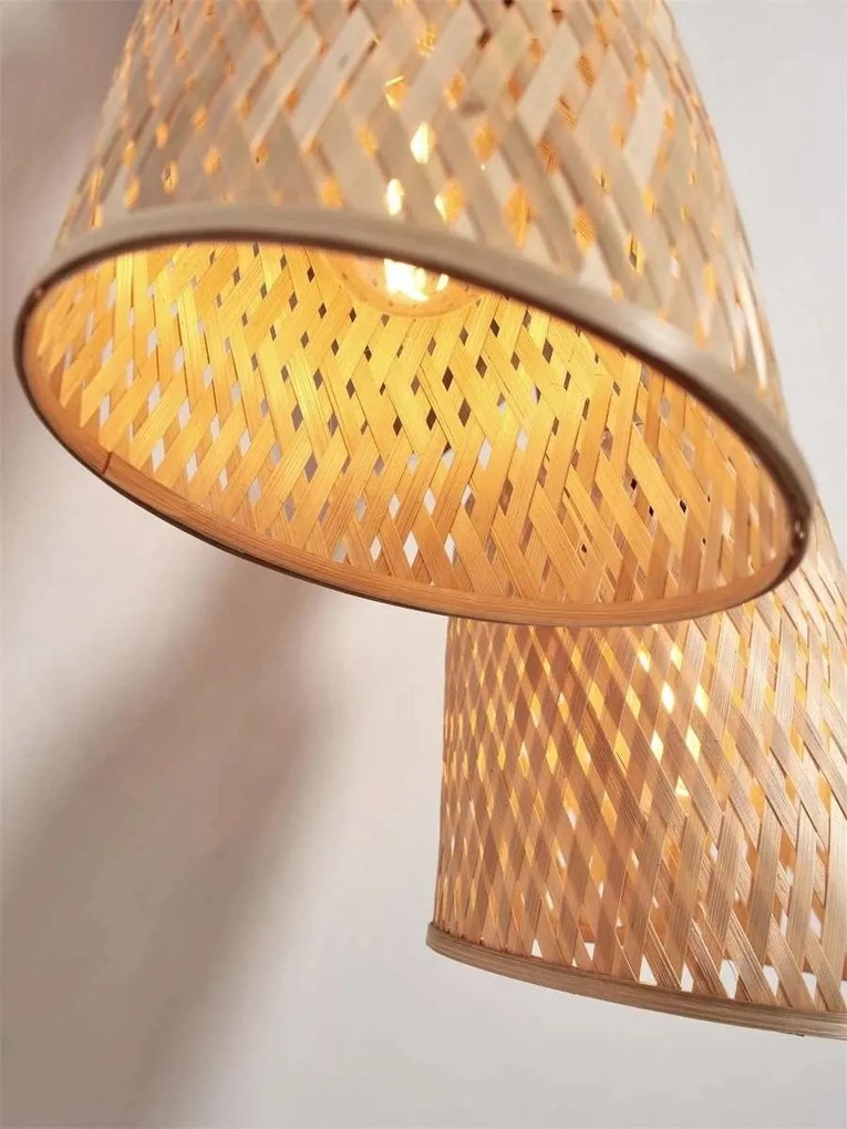 Plafoniera eco din bambus Java 2-Shade nat/15x17, nat
