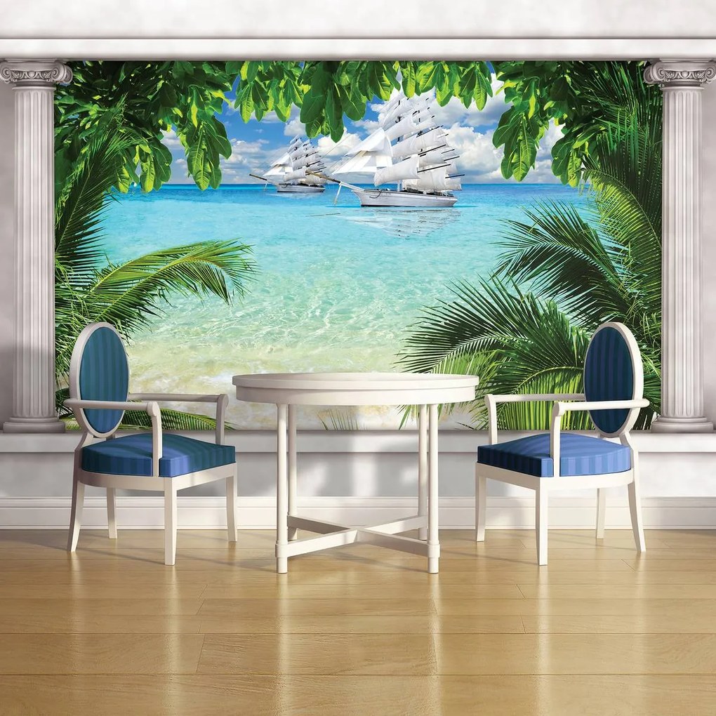 Fototapet - Corabie pe ocean (254x184 cm)