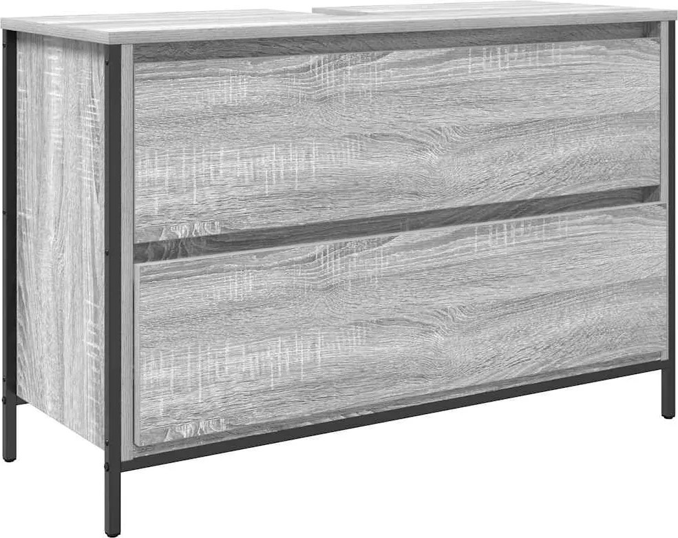 vidaXL Dulap pentru baie cu sertare Gri Sonoma 90x34,5x60 cm