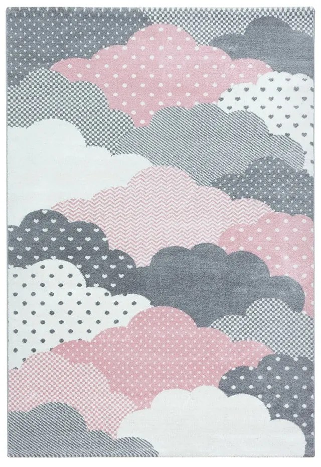 Covor pentru copii roz/gri 140x200 cm Bambi – Ayyildiz Carpets