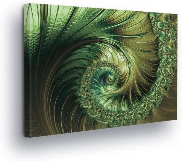 GLIX Tablou - Abstract Swirl in Green Tones 25x35 cm