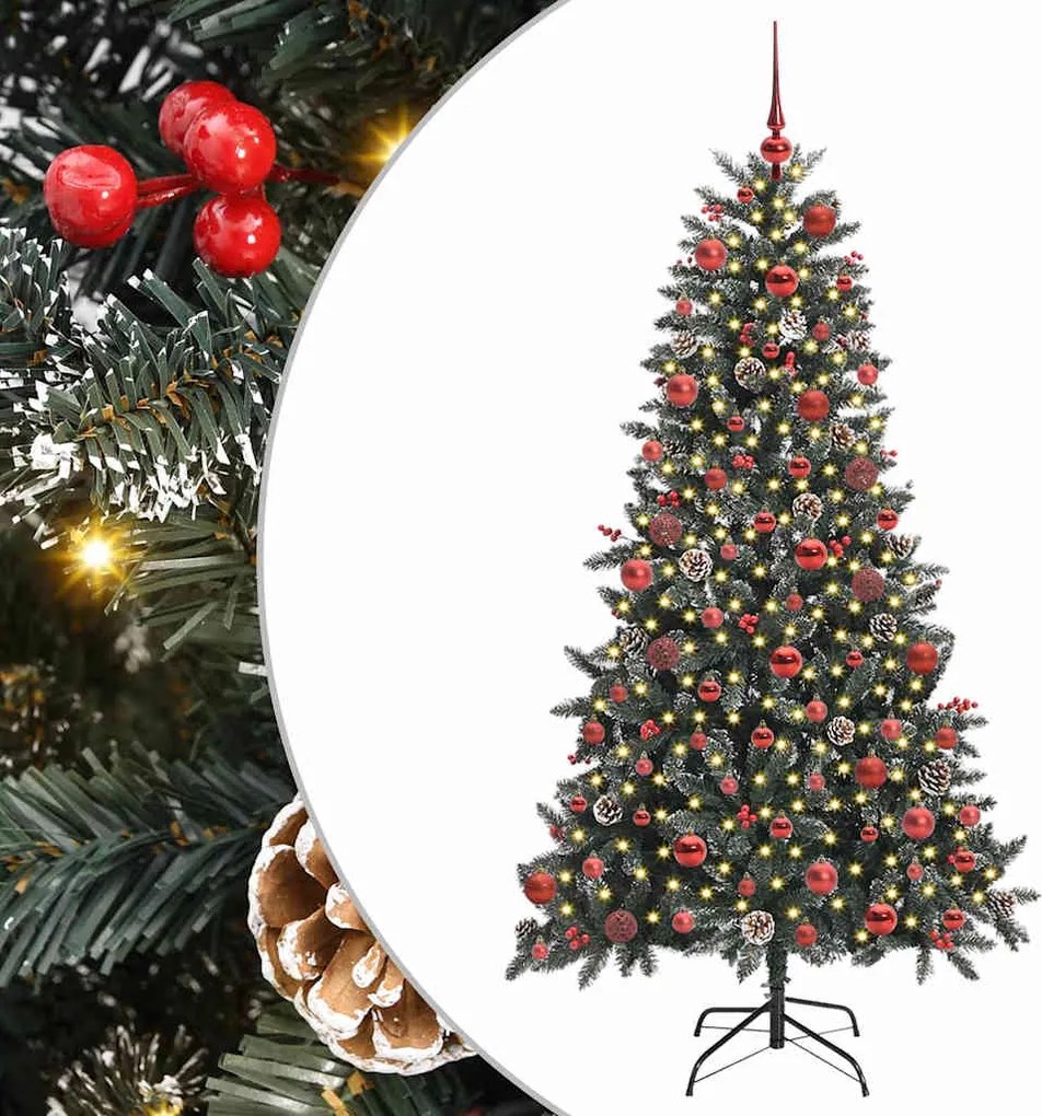 vidaXL Brad de Crăciun artificial Verde 180 cm PVC și Plastic și Oțel