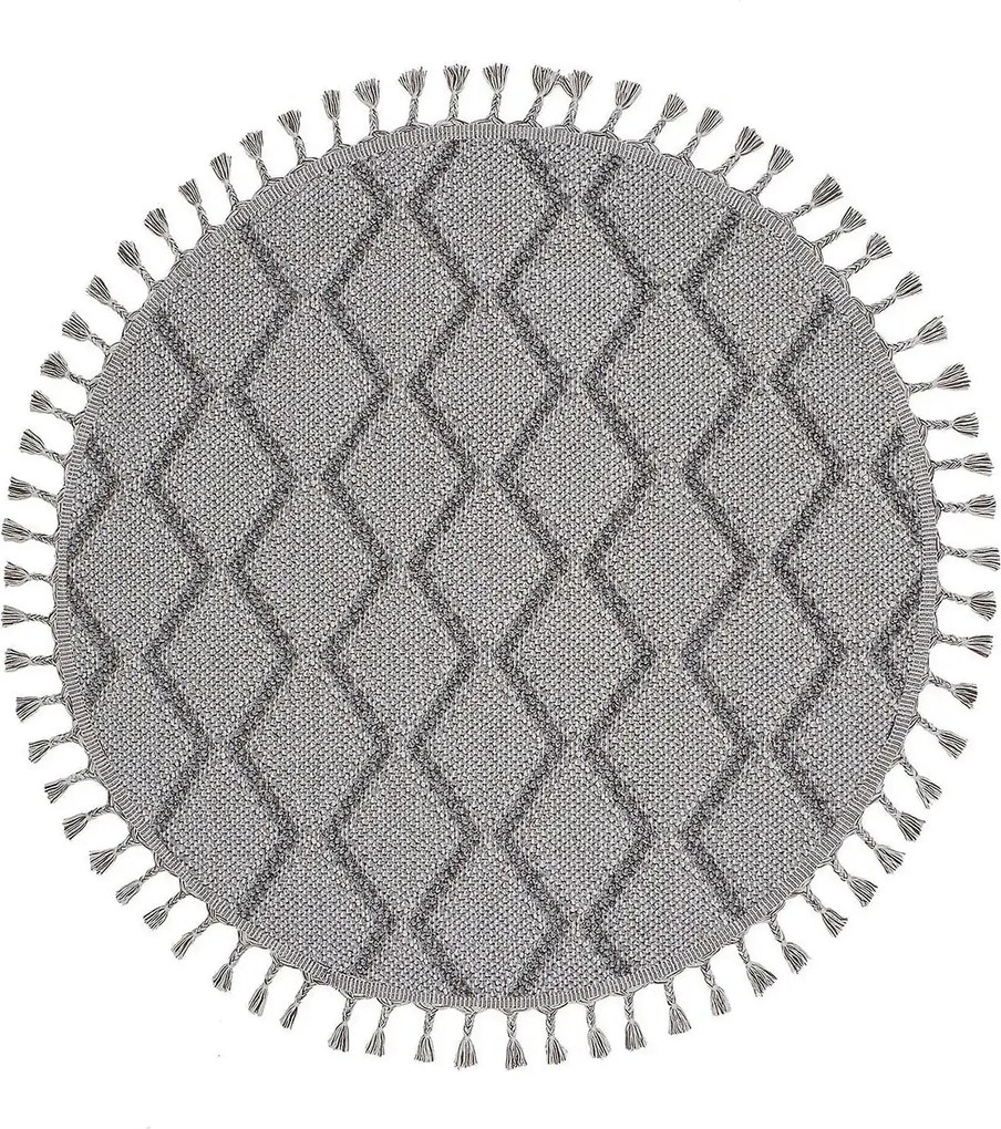 Covor BEVERLY, 80x80 cm, forma rotunda, polipropilena, gri, 2263 Y