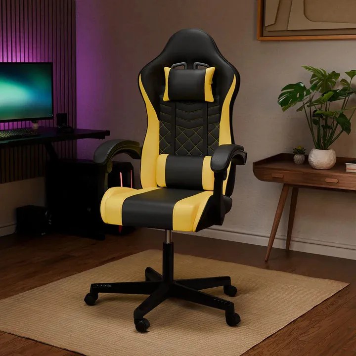 Juskys Scaun de birou HyperSeat - negru/galben