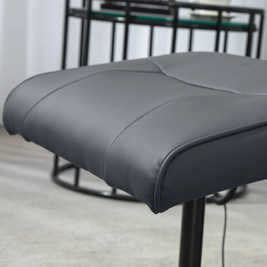 HOMCOM Fotoliu de masaj cu scaun, Scaun ergonomic cu 10 puncte de vibrații, Piele artificială, 76 x 81 x 105 cm, Gri închis | Aosom Romania