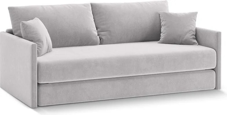 Canapea gri deschis extensibilă cu tapițerie din catifea 209 cm Shannon – Cosmopolitan Design