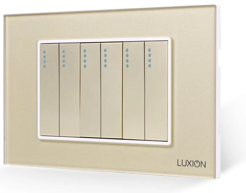 Intrerupator Mecanic 6 Posturi LUXION cu Rama din Sticla, Standard Italian, 3M