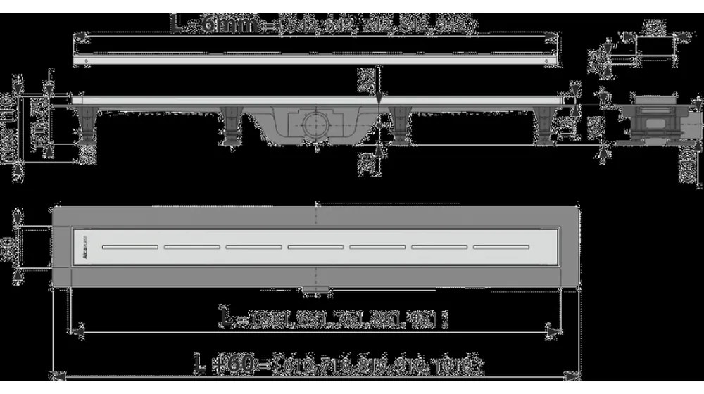 Rigola dus iesire laterala cu capac perforat crom 550 mm Alcadrain APZ18-550M 550 mm