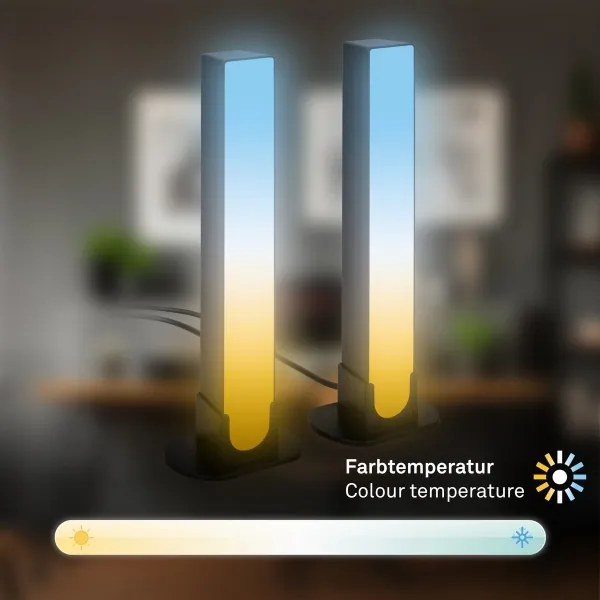 SET 2x lampă LED RGBIC dimabilă de masă Brilo LED/12W/230V 3000-6500K Wi-Fi Tuya