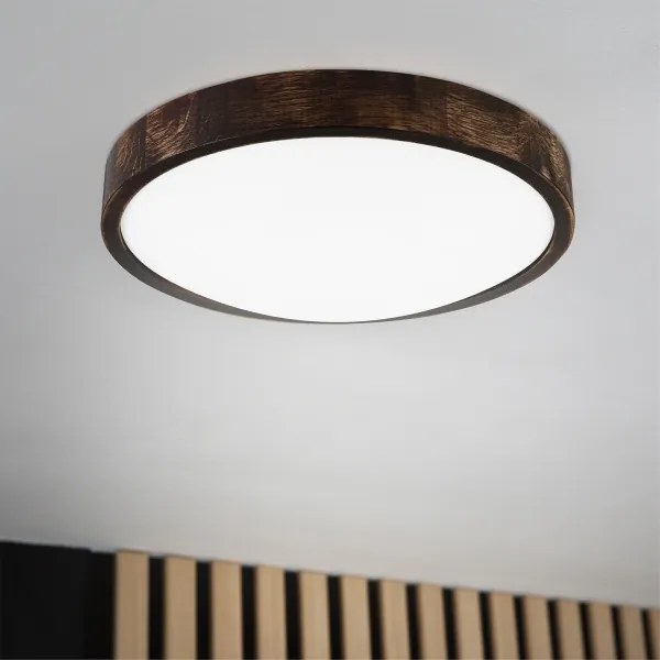 Brilagi - Plafonieră LED CARVALHO SLIM SMOKEY LED/36W/230V, stejar, diam. 37,5 cm