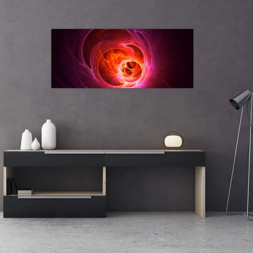 Tabloul modern cu abstracțiune roz (120x50 cm)