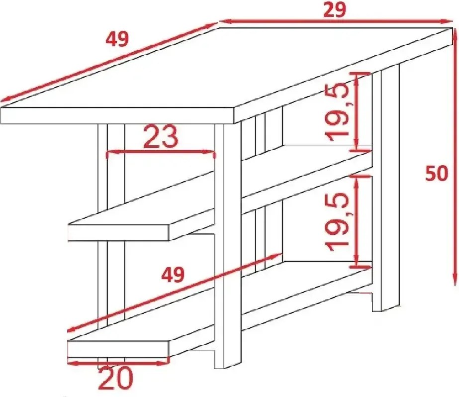 Masuta de cafea lemn ,Homs, seria A-620, 49X 29 x 50 cm,30020