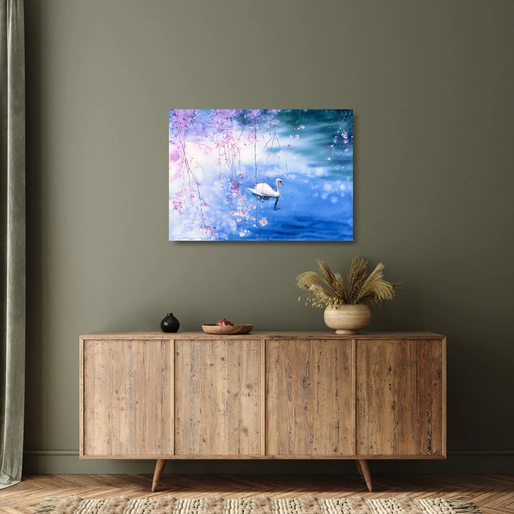 Tablou pe sticlă - Lacul magic (70x50 cm)