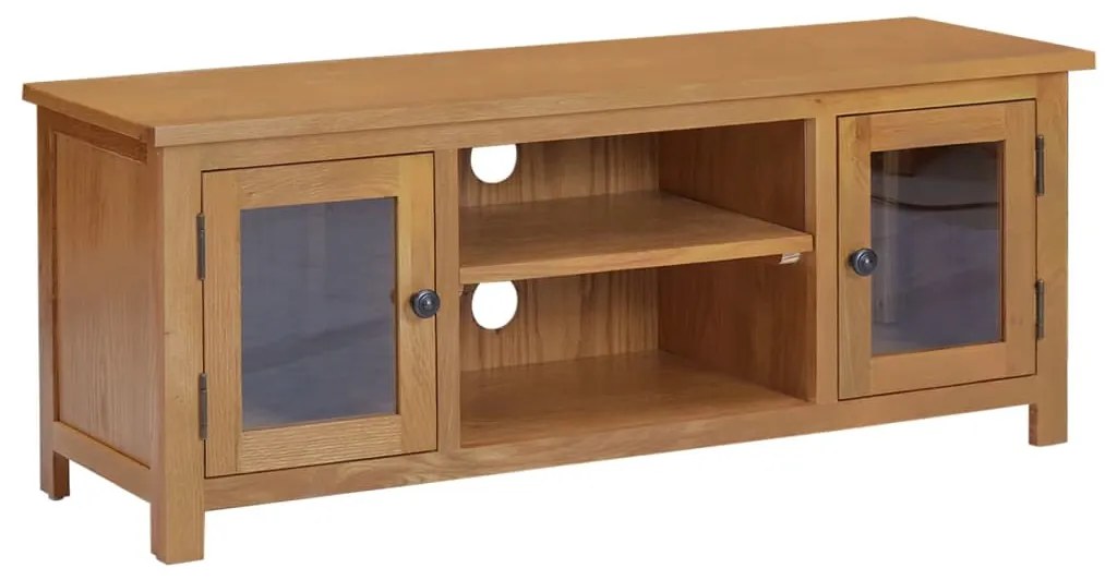 vidaXL Comodă TV, 110x35x44 cm, lemn masiv de stejar