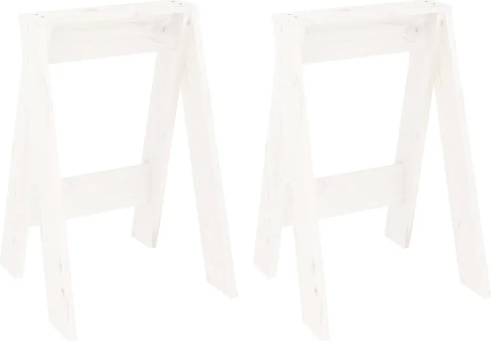 vidaXL Scaune, 2 buc., alb, 40x40x60 cm, lemn masiv de pin
