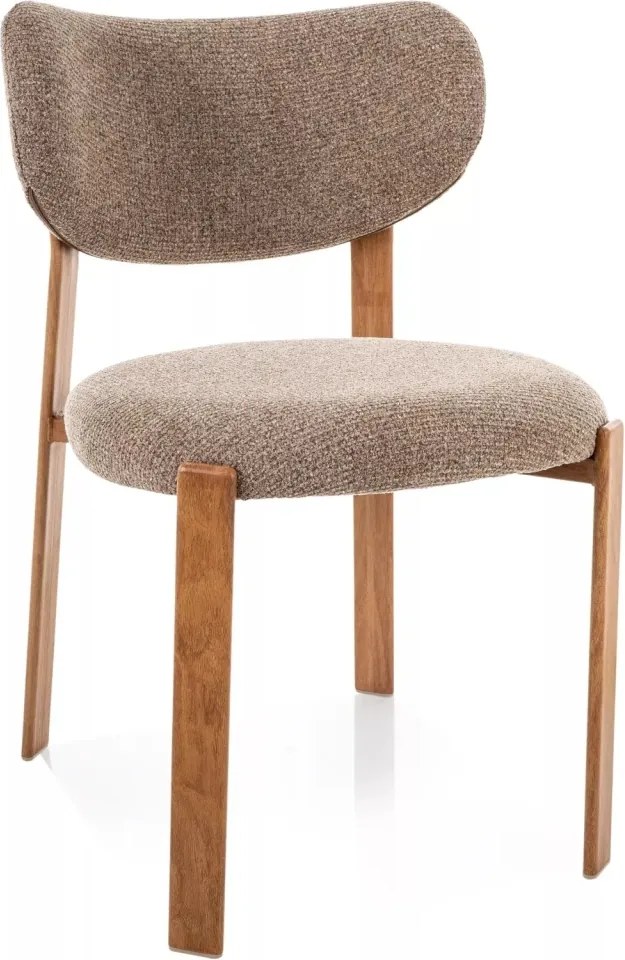 Scaun lemn tapitat Rin D 256 cappuccino/stejar - H79 cm