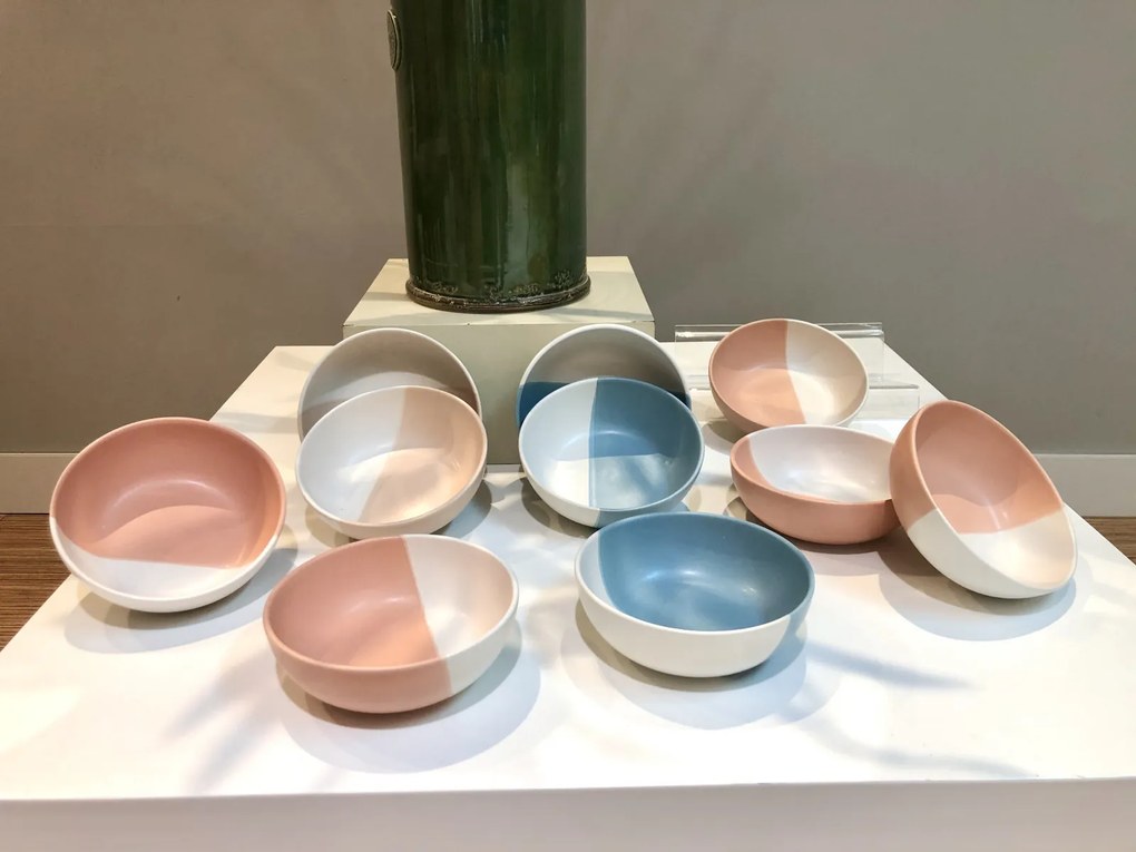 Bol Ceramica Summer 2 culori, Glazurare Mata Baby Pink Mat