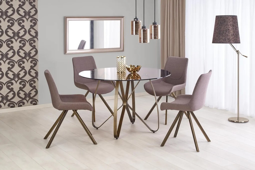 Masa sticla + metal Lungo - d 120 x h 76 cm