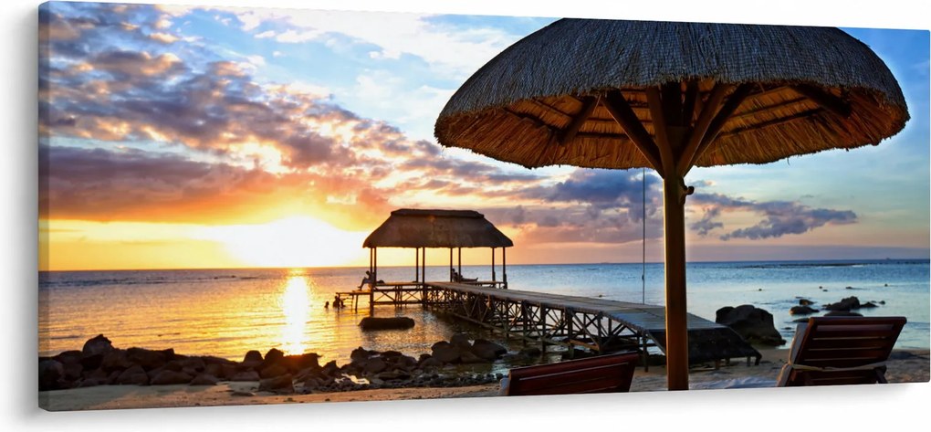 Tablou - Apus de soare în Mauritius (120x50 cm)
