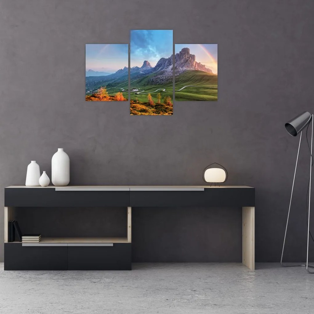 Tablou cu curcupeu deasupra stâncilor (90x60 cm)