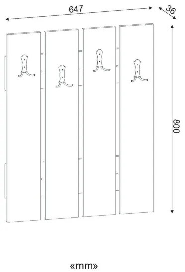 Cuier de perete ANITA 80x64,7 cm alb