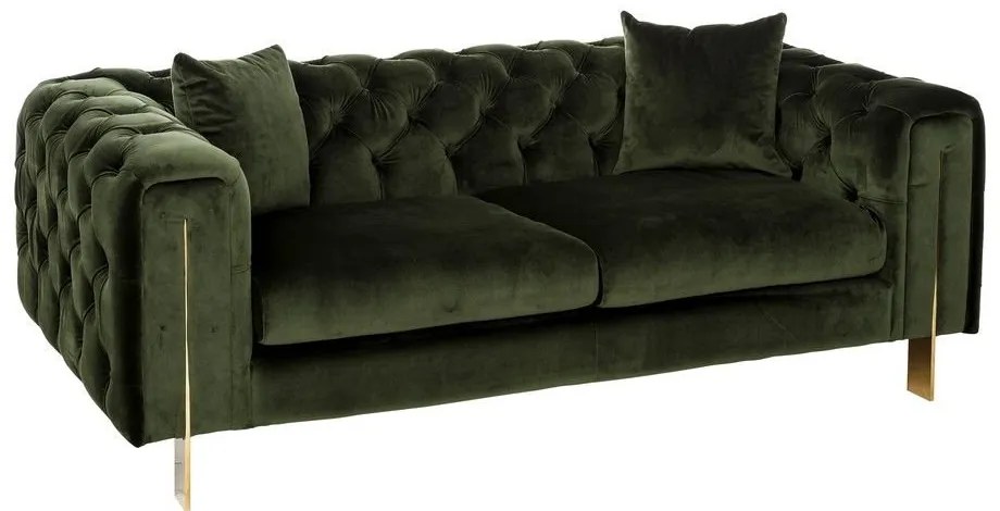Canapea cu 2 locuri design elegant Barbara catifea verde DZ-105505