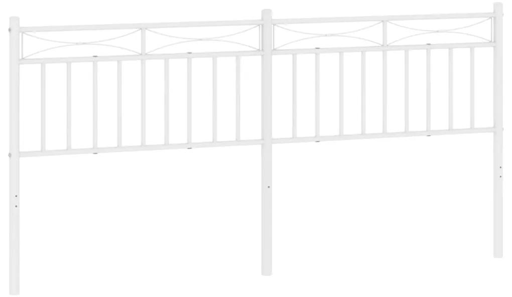 373778 vidaXL Tăblie de pat metalică, alb, 200 cm