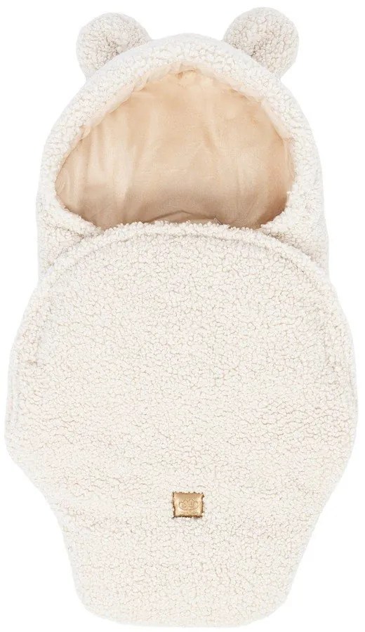 Păturică de înfășat crem din sherpa 45x80 cm – Meowbaby