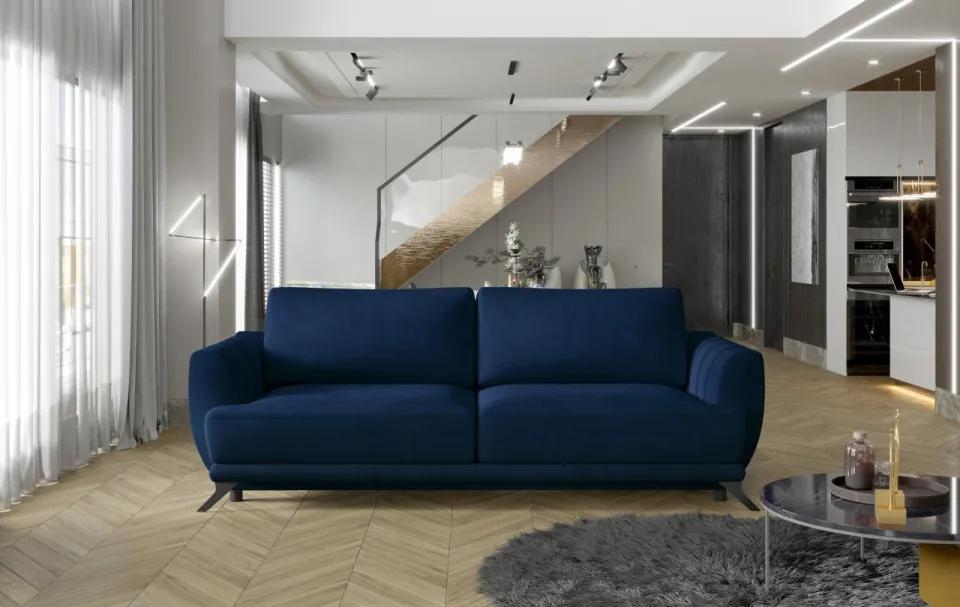 Canapea extensibila cu spatiu pentru depozitare, 242x90x95 cm, Megis 01, Eltap (Culoare: Albastru inchis / Kronos 09)