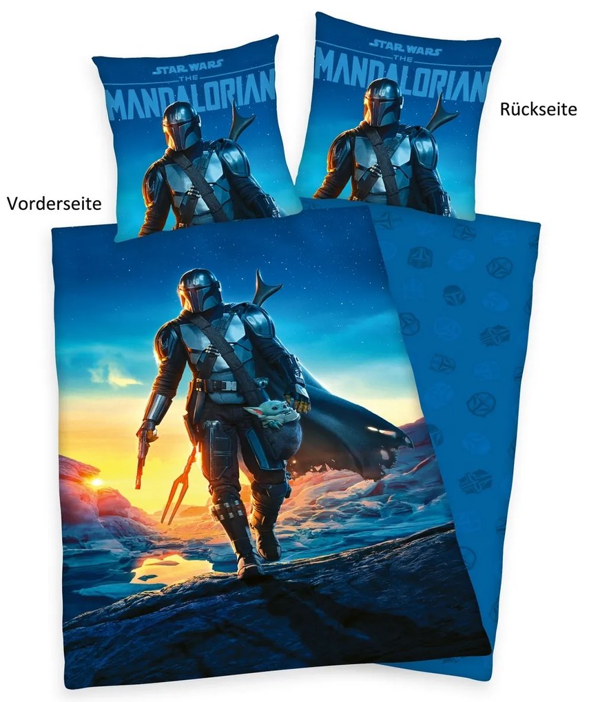 Lenjerie de pat din bumbac Herding Mandalorian,135 x 200 cm, 80 x 80 cm