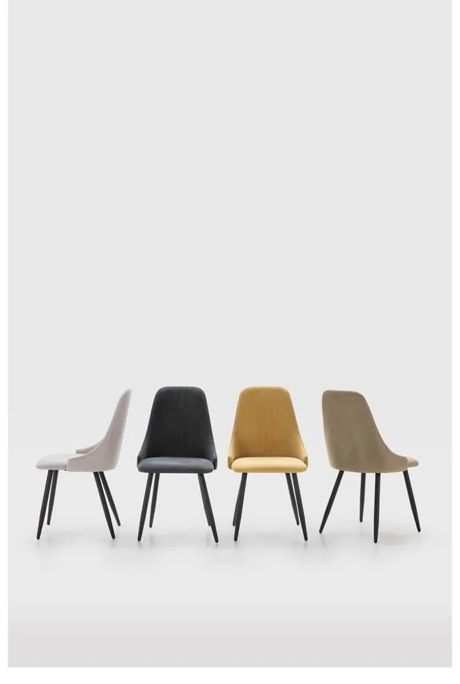 Scaune de dining gri-închis 4 buc. Mani – Marckeric