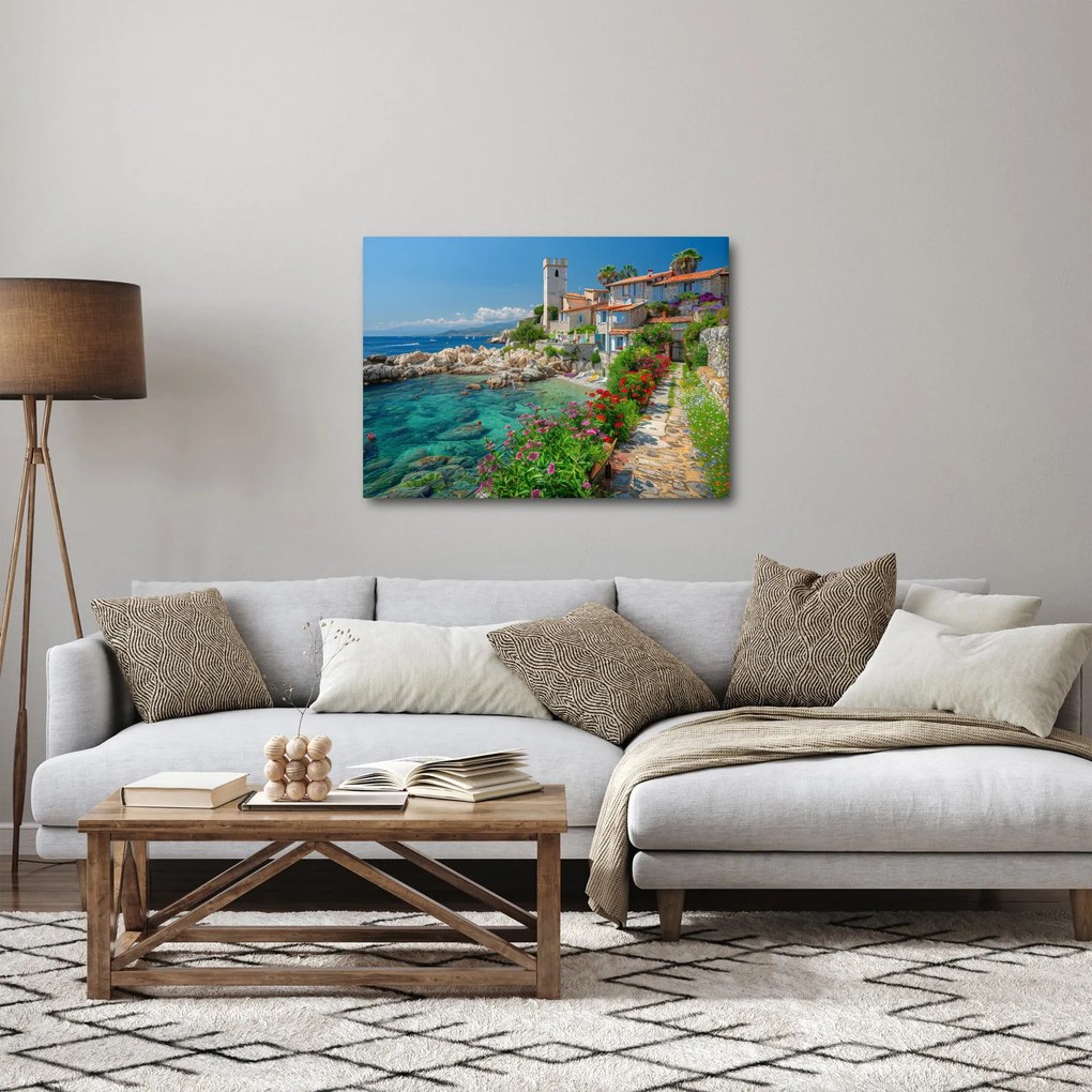 Tablou - Sat pitoresc de coastă (70x50 cm)