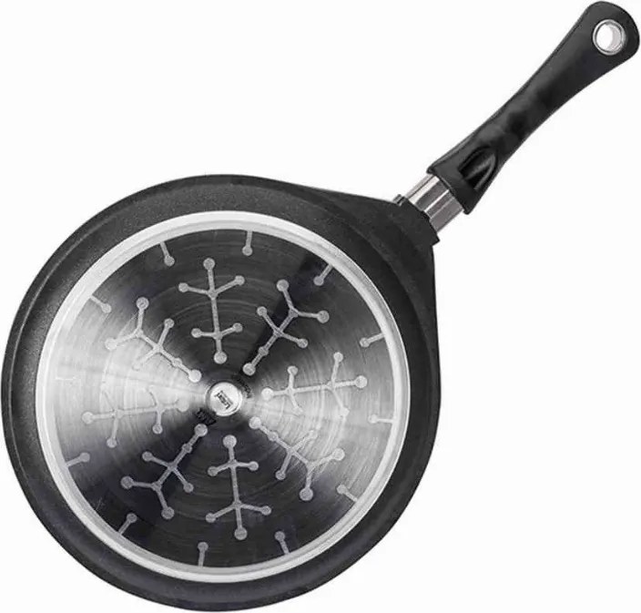 Planșetă pentru clătite AMT Gastroguss 128, 28 cm, Aluminiu turnat, Acoperire antiaderentă Lotan®, Până la 240°C, Negru