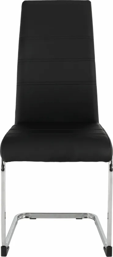Scaun dining, negru / crom, VATENA