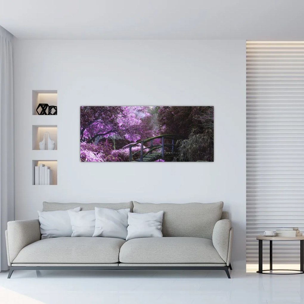 Tablou - copaci violeți (120x50 cm)