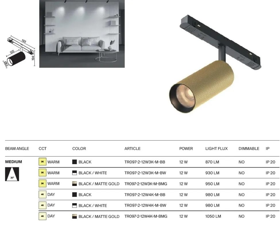 Spot LED, accesoriu pentru sina magnetica Exility, Artisan alb 3000K