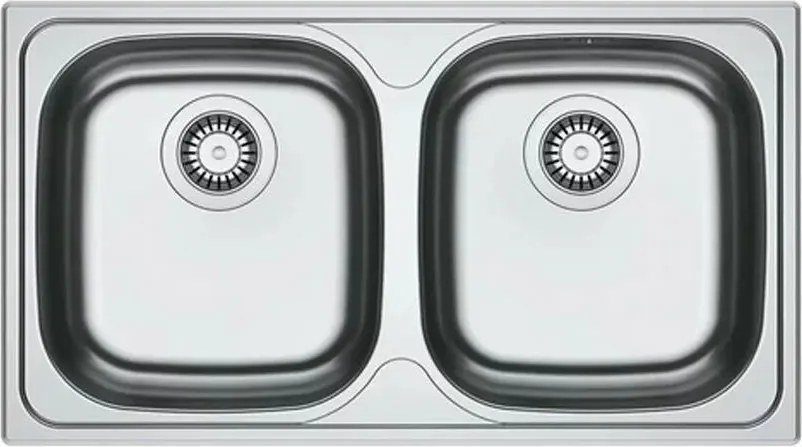 Chiuveta bucatarie inox Franke Spark 78x43.5 cm cu 2 cuve fara picurator finisaj texturat