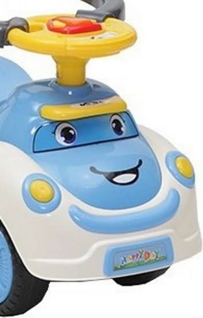 Masinuta copii si bebe NOVOKIDS™ Cartoon Smile , Cu melodii si lumini, Maner de impins pentru parinti detasabil, copertina de protectie detasabila,