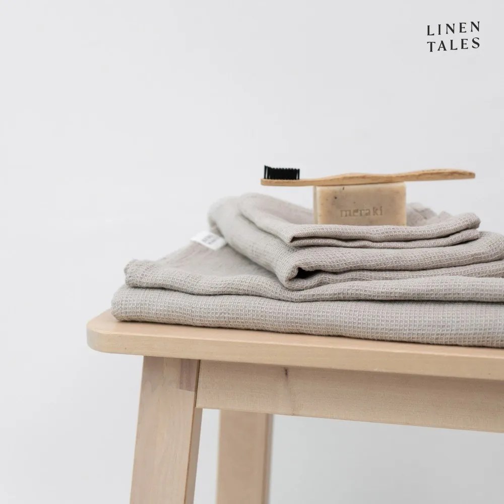 Prosop în culoare naturală din in gofrat 75x125 cm Natural Fine Waffle – Linen Tales